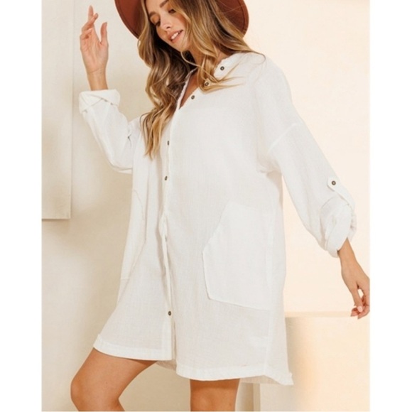 The BECKETT Button Down Shirt Dress - Picture 3 of 5